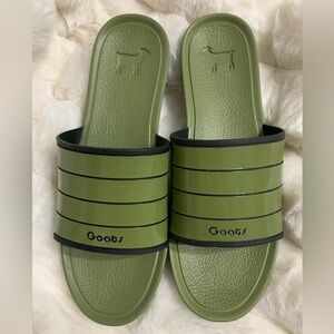 GOATs Green & Black Kid’s Slides Size 13.5 NWOT